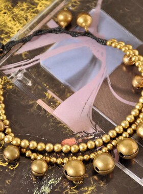 泰国海洋星手链印巴铃铛手镯蜡绳手编民族风脚链创意个性