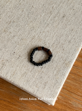 串珠戒指弹力戒圈手饰女小众设计