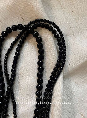黑色珍珠串珠项链女高级感颈链