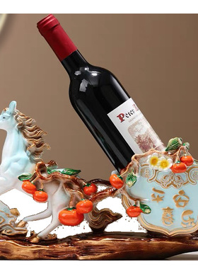 红酒架摆件轻奢高档平安喜乐葡萄酒架酒柜装饰品餐边柜创意上档次