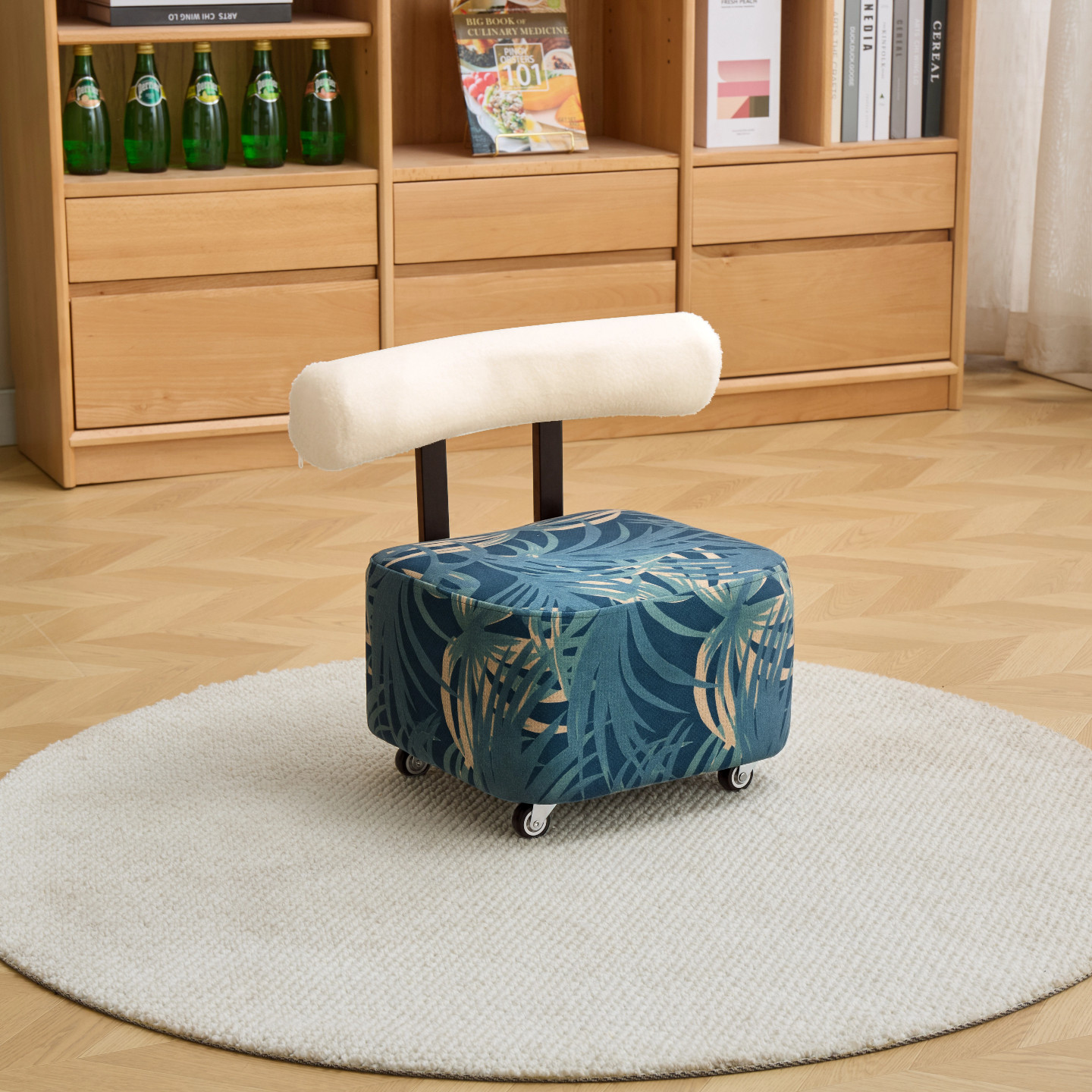 溜溜凳万向轮小凳子家用矮凳沙发凳滑轮小板凳门口换鞋凳小椅子