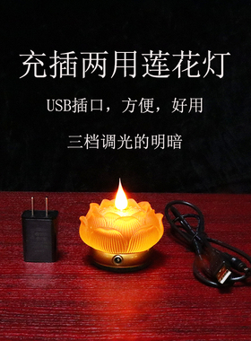 酥油灯烛台灯充电插电款琉璃灯