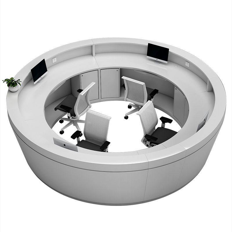 圆形白色烤漆公司前台接待台弧形创意美容院收银台吧台旅游服务台,淘宝优惠券,粉丝福利购,淘宝优惠卷