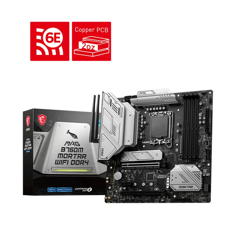 Intel 12400F B760M mortar H610M MSI материнская плата CPU набор цветной 12490F