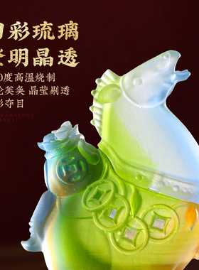 琉璃马上有钱香炉新中式香薰炉檀香炉沉香无粘粉家用室内茶道摆件