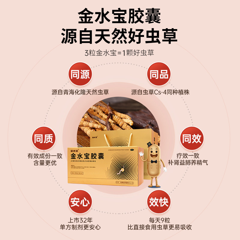 540金水宝胶囊片官方虫草粒】礼盒 金水宝医药健脾益肾