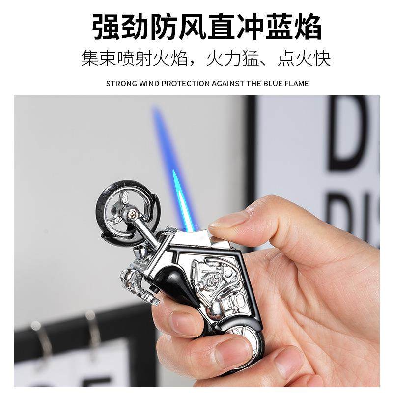 个性创意打火机哈雷摩托车充气防风打火机带照明地摊货源,淘宝优惠券,粉丝福利购,淘宝优惠卷