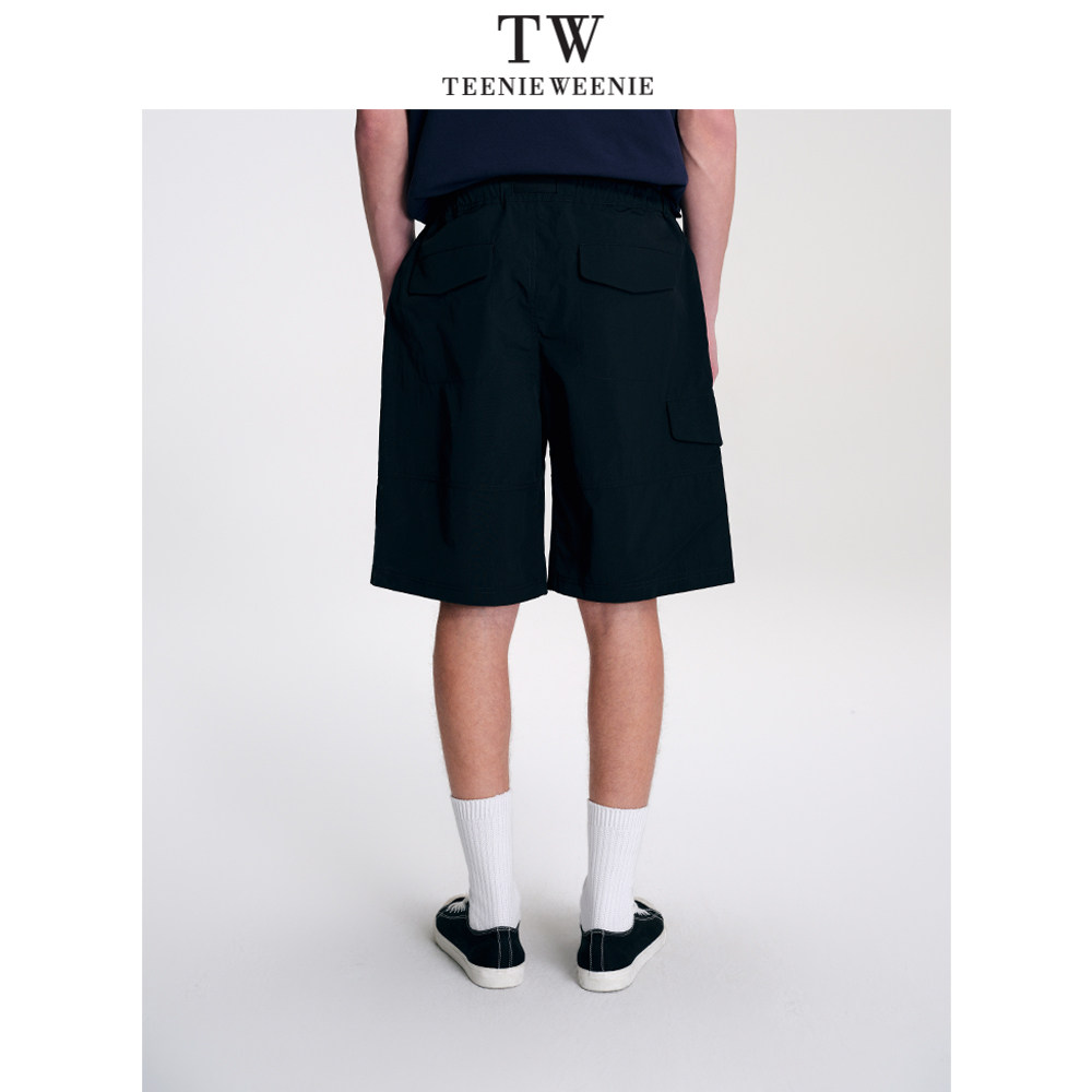 Teenie Weenie小熊男装可调节腰带松紧腰刺绣简约短裤2026年春,淘宝优惠券,粉丝福利购,淘宝优惠卷