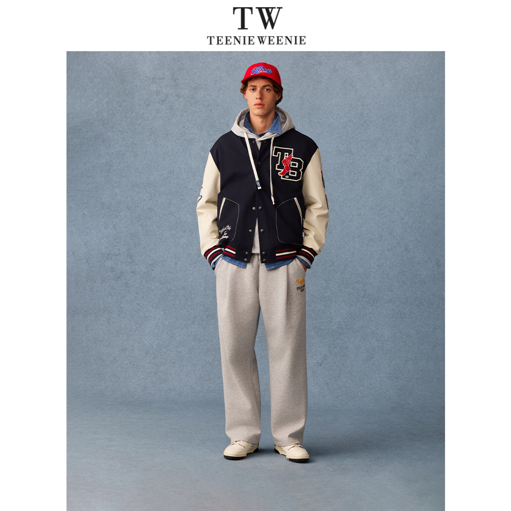 Teenie Weenie小熊男装撞色拼接品牌FG学院风棒球夹克2026年春季,淘宝优惠券,粉丝福利购,淘宝优惠卷
