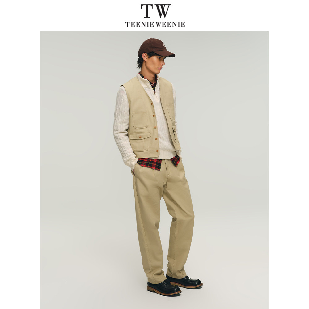 Teenie Weenie小熊男装简约日常商务通勤挺括棉质斜纹马甲背心,淘宝优惠券,粉丝福利购,淘宝优惠卷