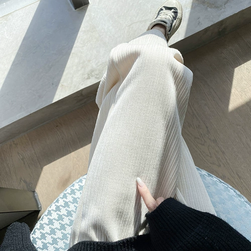 Вельветовые осенние утепленные штаны для отдыха, высокая талия, свободный прямой крой