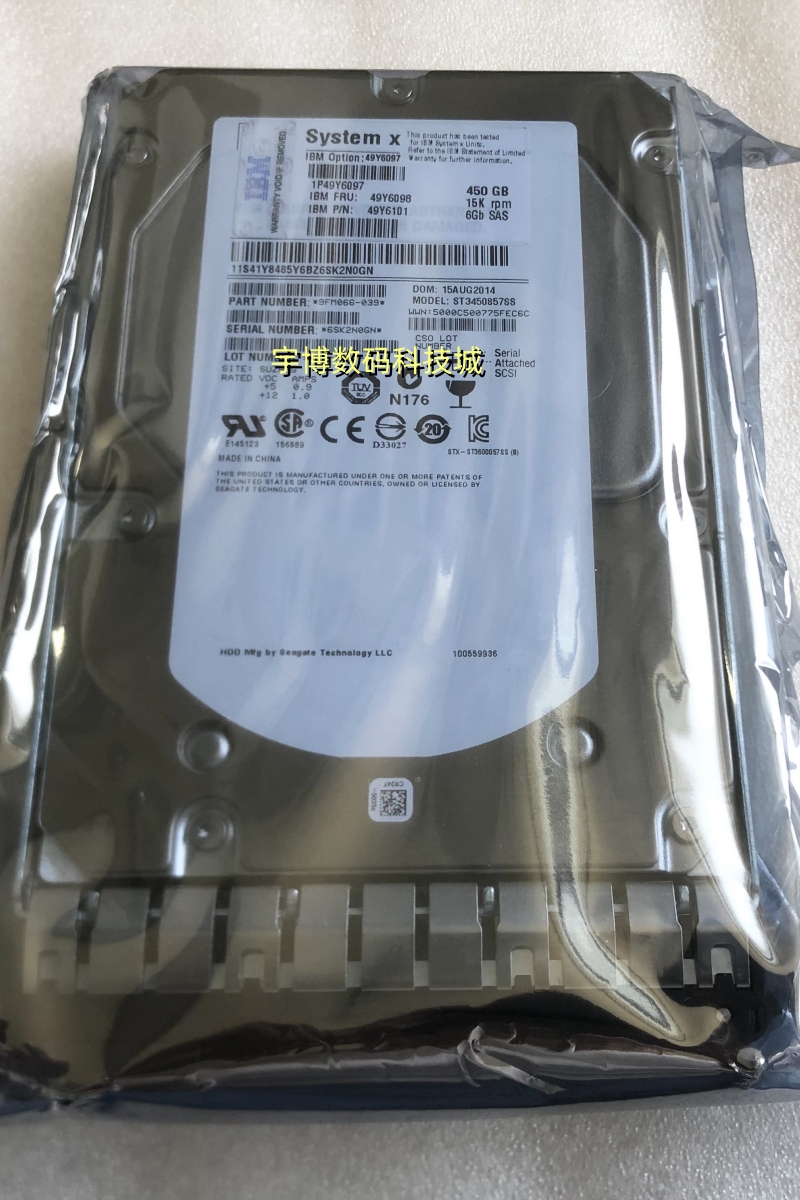 IBM 49Y6098 49Y6101 450G SAS 15K 6Gb 3.5 X3500 X3650 M4 硬盘 - 图0