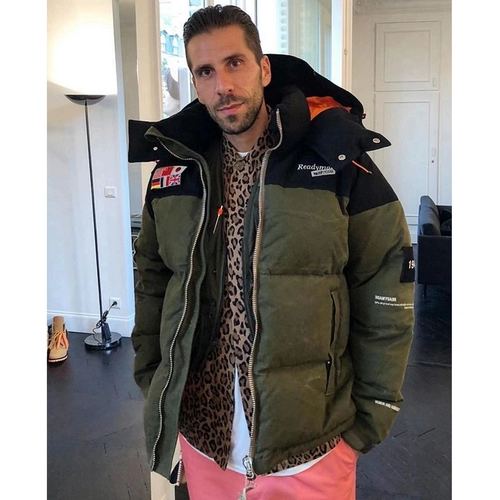 Ретро демисезонный пуховик, с вышивкой