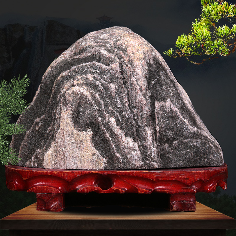 纯天然泰山石客厅原石真正泰山石敢当室内靠山办公室客厅石头摆件