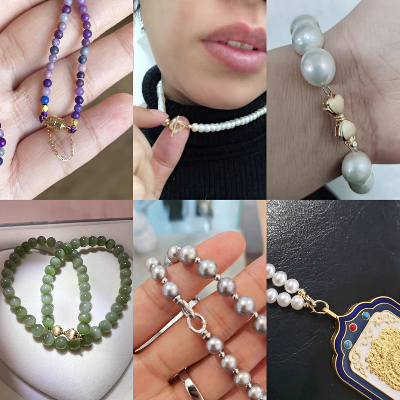 18K金龙虾鱼钩弹簧扣子防开磁铁14k搭扣头连接绳diy手链项链配件,淘宝优惠券,粉丝福利购,淘宝优惠卷