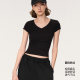 Asomesome American slim right shoulder ເສື້ອຍືດແຂນສັ້ນສໍາລັບແມ່ຍິງ