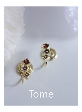 Tome/ 无耳洞新款秋冬高级感小巧气质耳钉耳环蚊香盘复古耳夹