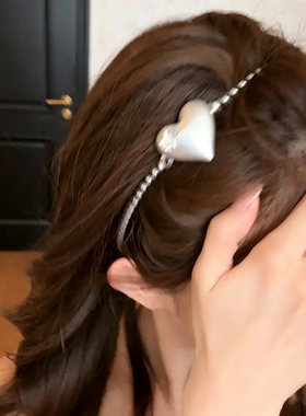 日韩风爱心电话线发圈发箍