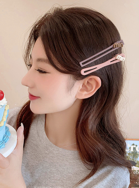 2025奶咖色一字夹后脑勺发夹女夏季碎发小夹子侧边刘海夹边夹bb夹