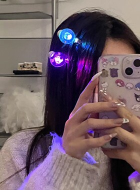 会发光的灯泡发夹女鸭嘴夹