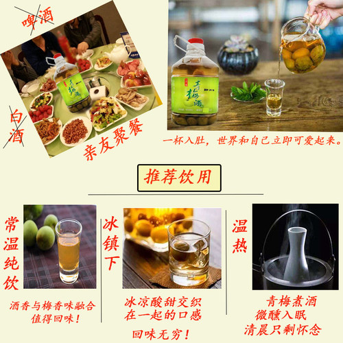 梅子酒 农家自酿30度浸泡5斤纯青梅酒桶装酸梅酒低度男女士水果酒 - 图1