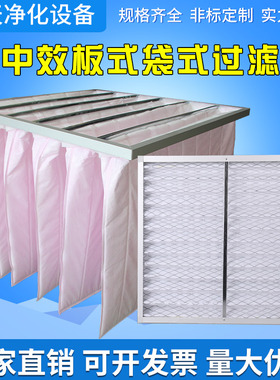 G4初效板式过滤器中效袋式无纺布空气出风过滤网框式防尘中央空调