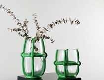 Light and luxurious Silence Yellow Green Glass Glazed Florware Table Living Room Sample Room Genguan Vase Pendulum