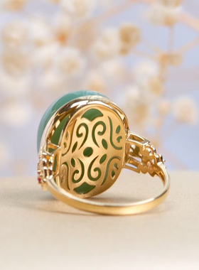 玉匠人和田玉碧玉粉青戒指鸭蛋青