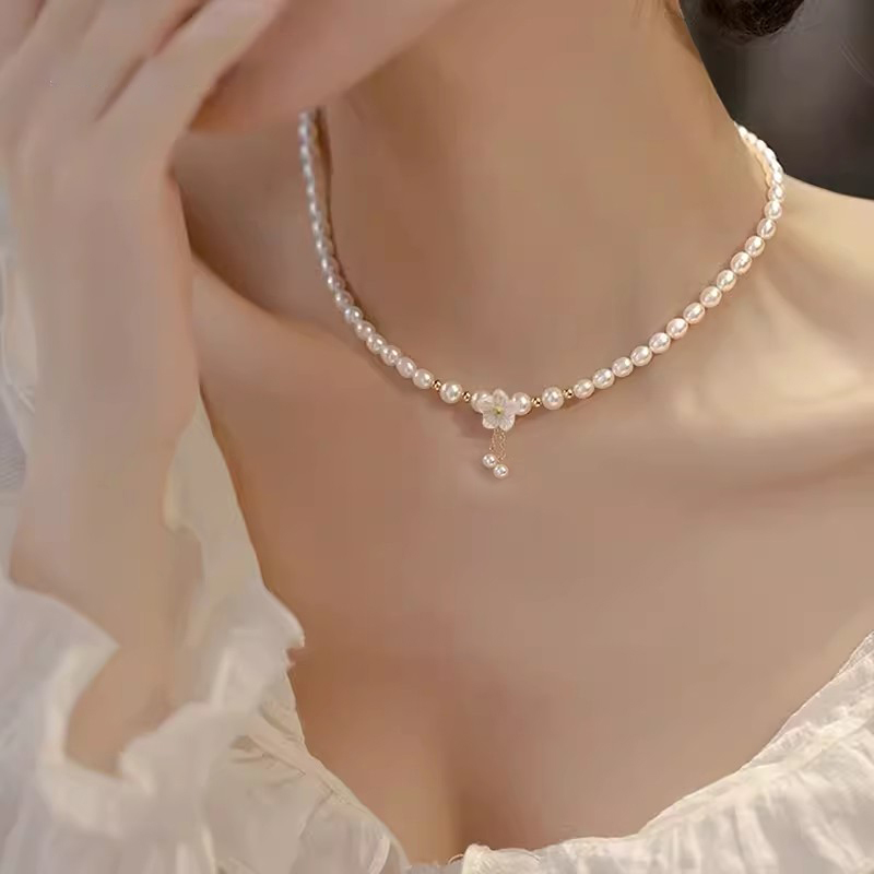 纯银淡水珍珠项链女颈链轻奢小众2024新款520情人节礼物送女朋友-图1