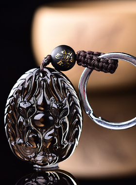 双狐催缘黑曜石爱情项链吊坠