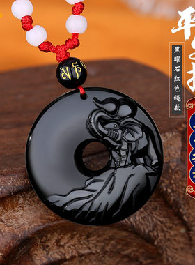 祥安阁正气拱禄吊坠黑曜