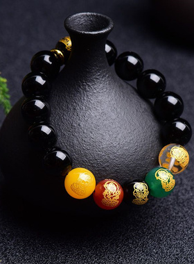 普陀山五路财神手串红玛