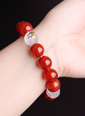 天然红玛瑙三合手链贵人