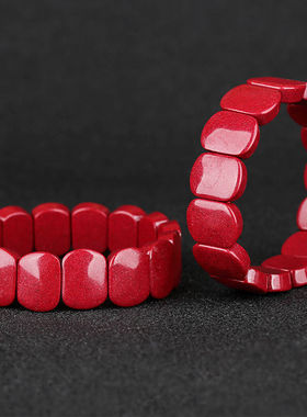 朱砂手排原矿晶体紫金砂本命年转运珠红色手镯男女款手链情侣手串