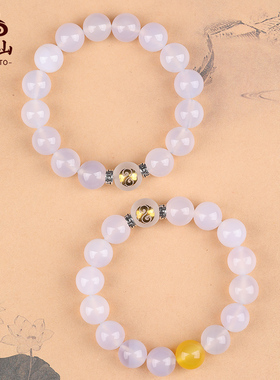 五行缺金补金水晶手链天