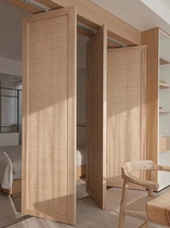 Custom Rattan Doors SLIDING DOOR DAY STYLE PARTITION INVISIBLE FOLDING DOOR WARDROBE DOOR BEDROOM DOOR CHINESE DOOR PARTITION BROKEN DOOR