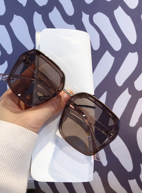 日本品质新款韩版墨镜女大方框无框大框防紫外线偏光镜男黑色太阳