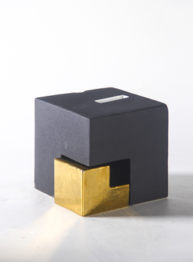 现代北欧陶瓷几何积木魔方摆件创意样板间儿童房床头柜装饰品