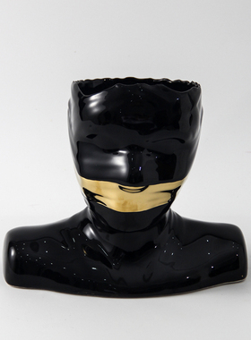 陶瓷人像摆件客厅装饰品人脸花器