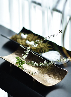 做旧铝制金属水果盘桌面创意托盘