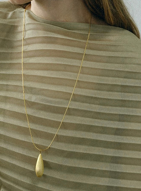 Céleste拉丝水滴吊坠长项链女