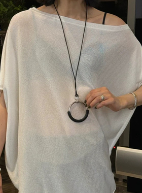 Céleste极简O型圆圈吊坠项链女