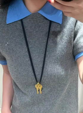 Céleste金属钥匙长布条项链女