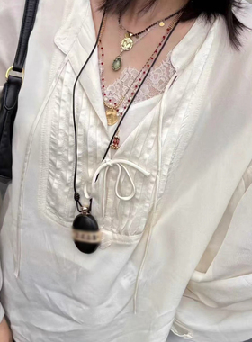 Céleste黑檀木酒壶吊坠项链女