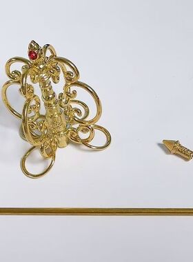 藏地王菩萨法器地藏王禅杖法器配件菩萨佛像法器四面法杖禅杖火焰