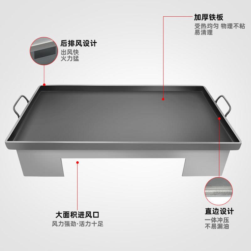 铁板烧铁板商用鱿鱼炒饭专用工具煤气烧烤炉长方形煎锅烤冷面铁板 - 图0