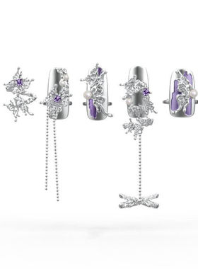 原创精灵冰种仙酷穿戴指甲戒指护甲神器护指套蝴蝶个性美甲开口戒