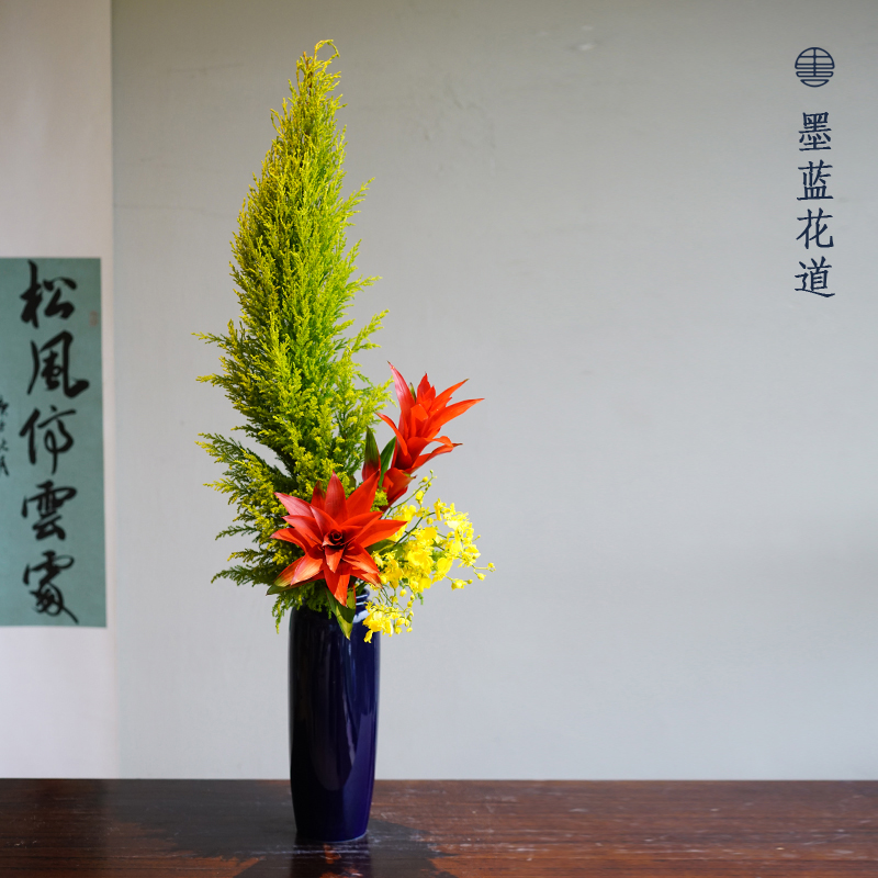 日本小原流花道插花花艺线上教学课程 花意匠瓶花盛花花舞文人调 - 图1