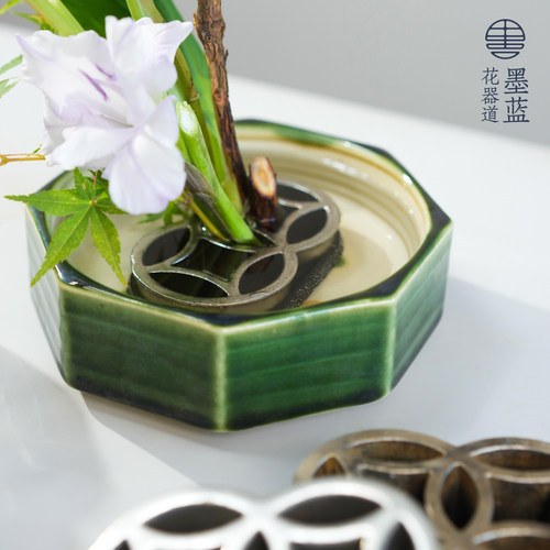 不锈钢七宝剑山插花器禅意中式日式小原流写景盛花插花底座工具 - 图2