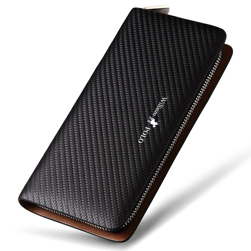 英皇保罗商务大容量牛皮长款手拿包 英皇保罗男士包袋